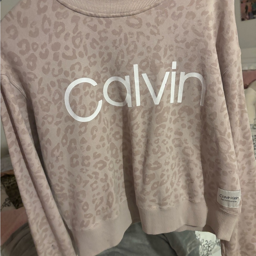 Calvin Klein Light Pink Animal Print Sweatshirt